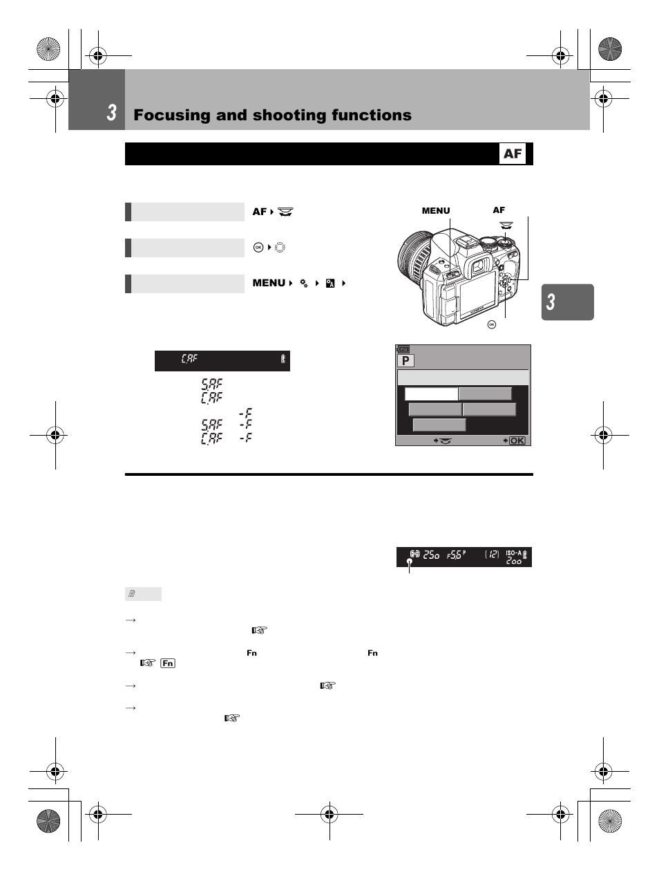 Focusing and shooting functions, Af mode selection | Olympus E-620 User Manual | Page 55 / 156