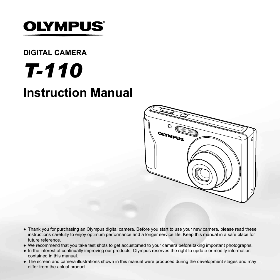 Olympus T-110 User Manual | 75 pages