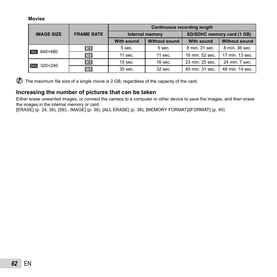62 en | Olympus T-110 User Manual | Page 62 / 75