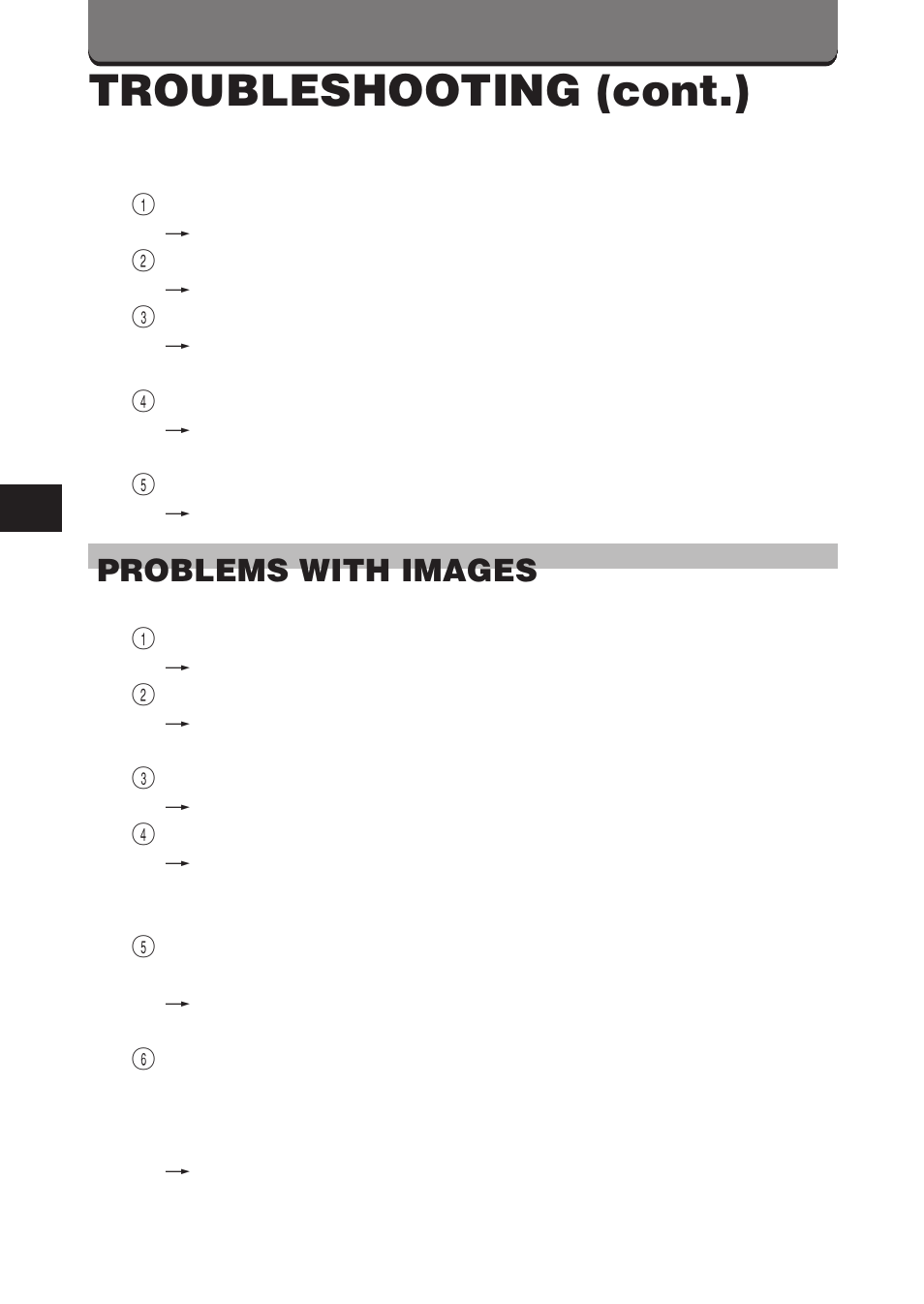 Troubleshooting (cont.), Problems with images | Olympus D-360L User Manual | Page 114 / 124