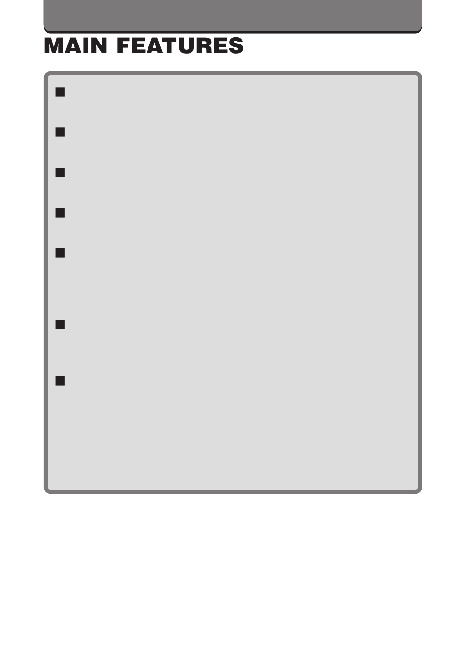Main features | Olympus D-360L User Manual | Page 17 / 124