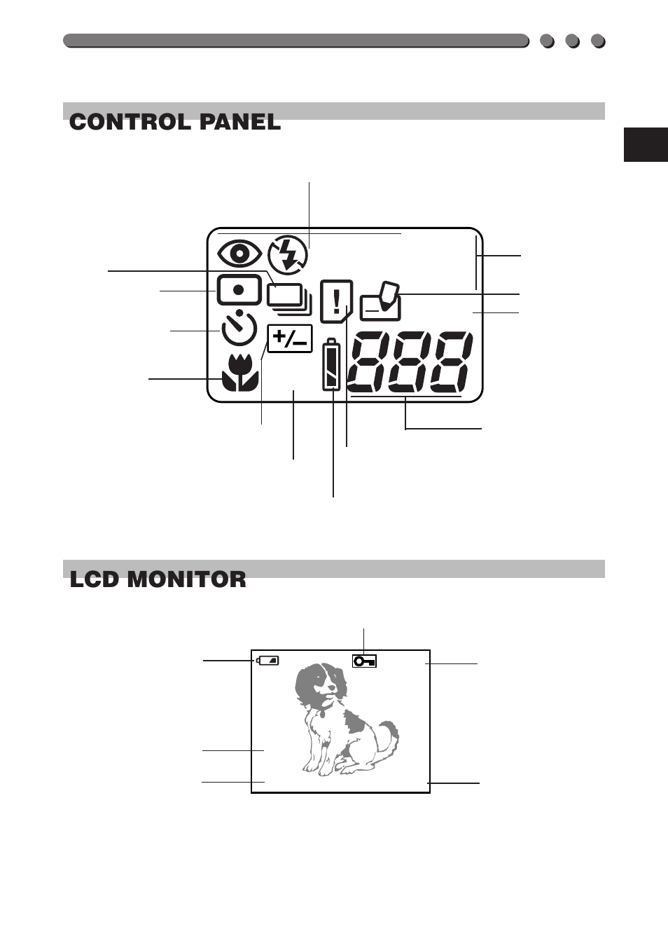 Sq shq wb, Slow, 23 control panel | Lcd monitor | Olympus D-360L User Manual | Page 23 / 124
