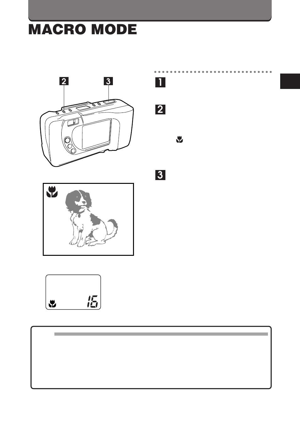 Macro mode | Olympus D-360L User Manual | Page 53 / 124