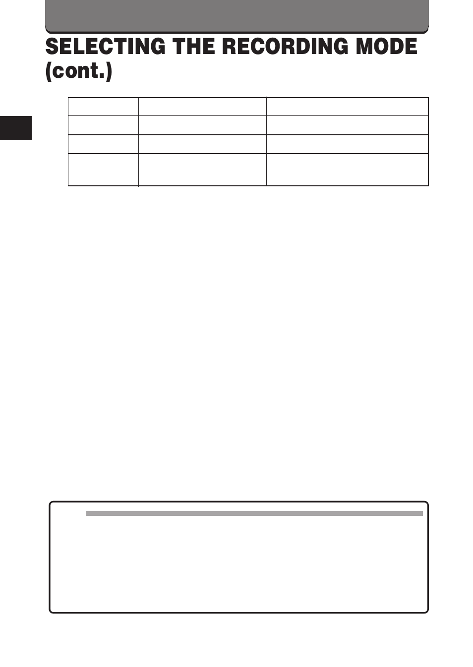 Selecting the recording mode (cont.) | Olympus D-360L User Manual | Page 60 / 124