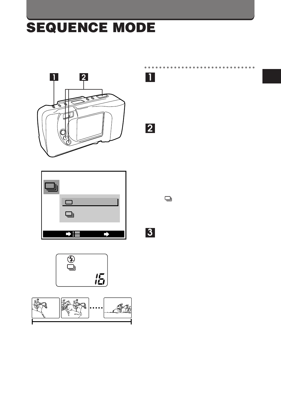 Sequence mode | Olympus D-360L User Manual | Page 63 / 124