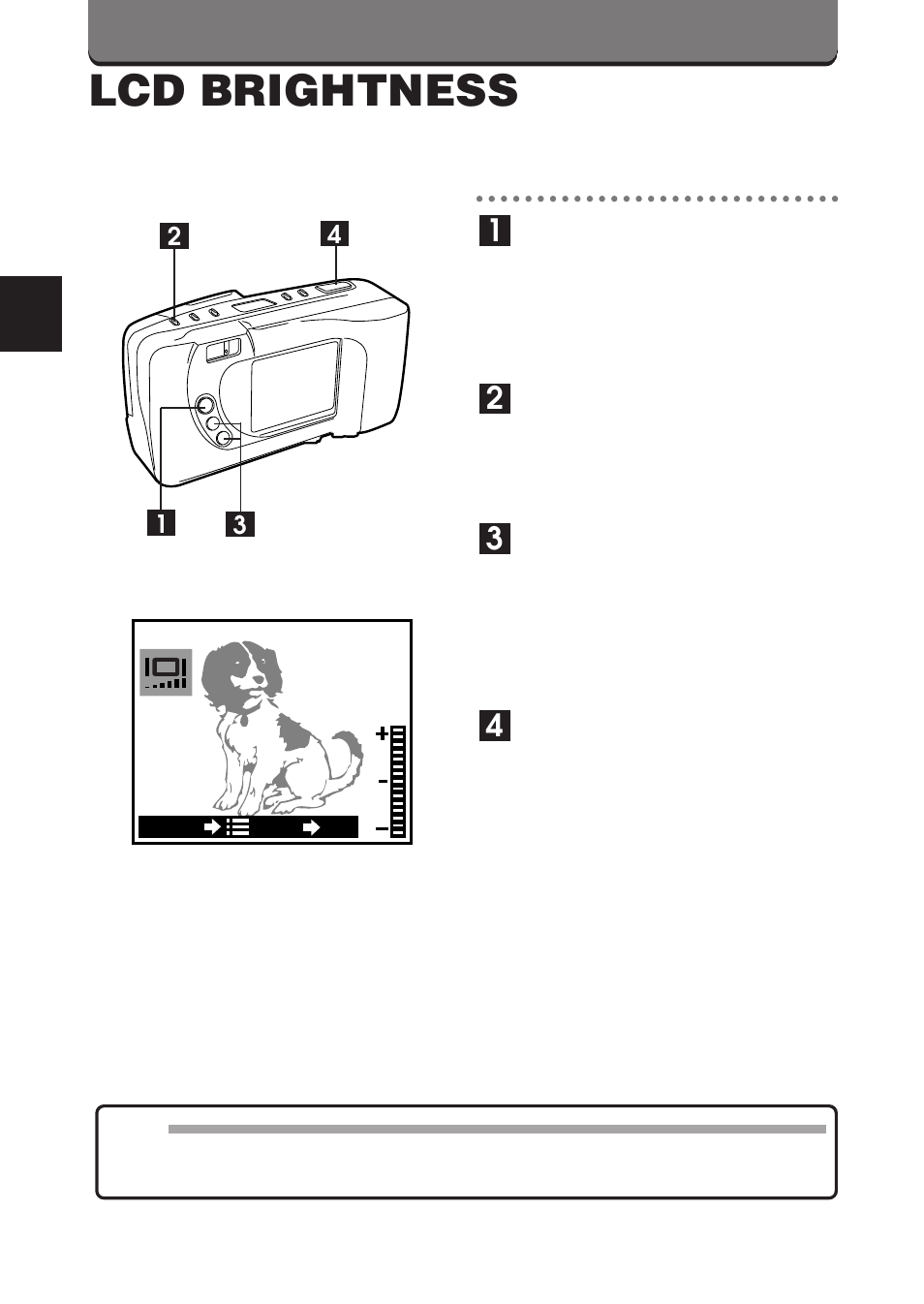 Lcd brightness | Olympus D-360L User Manual | Page 86 / 124