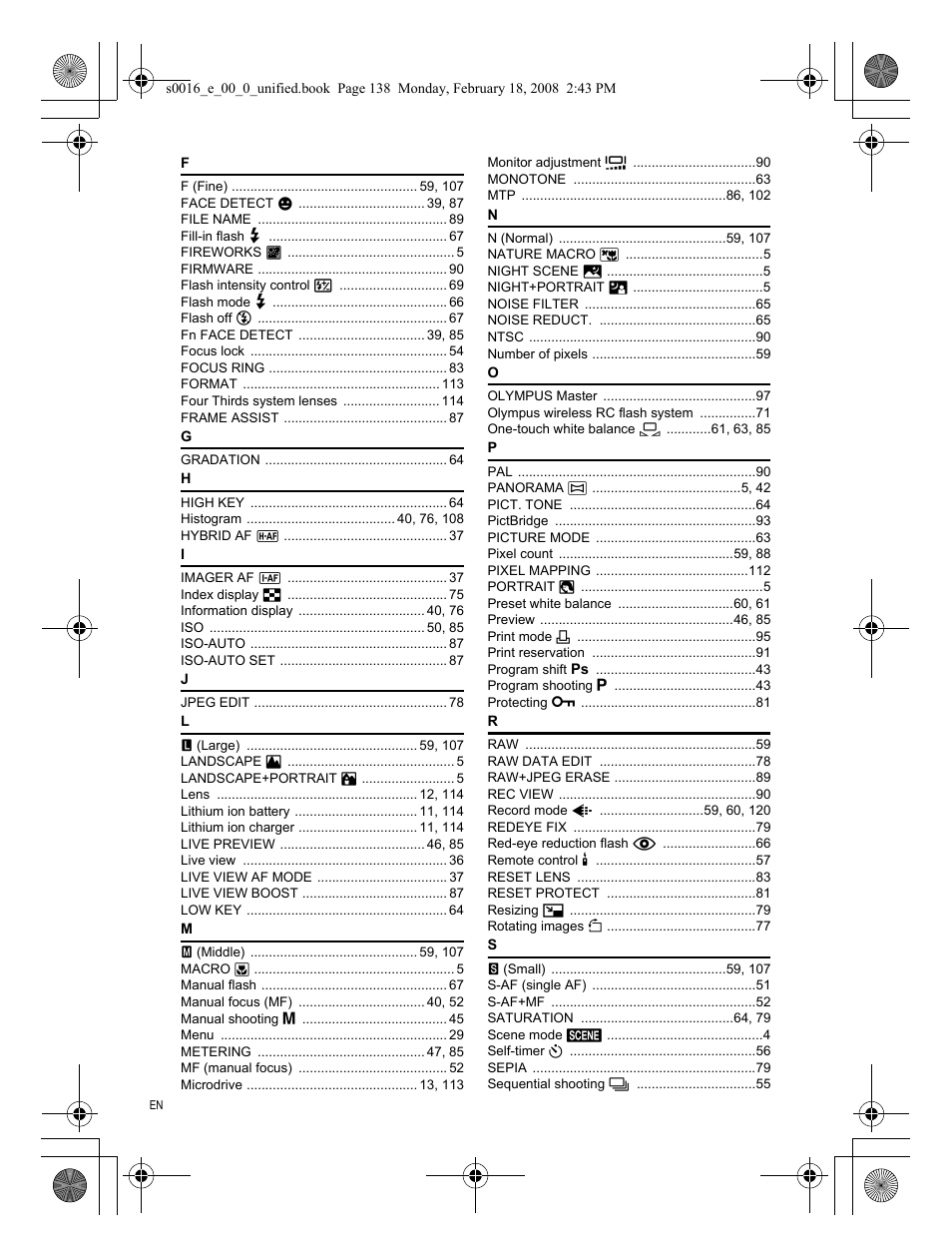 Olympus E-420 User Manual | Page 138 / 140