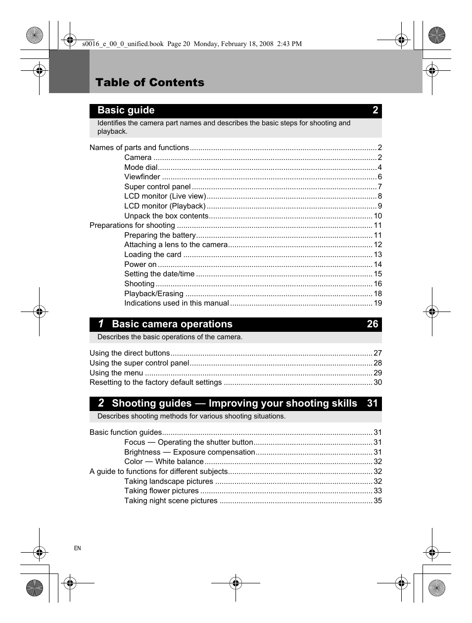 Olympus E-420 User Manual | Page 20 / 140