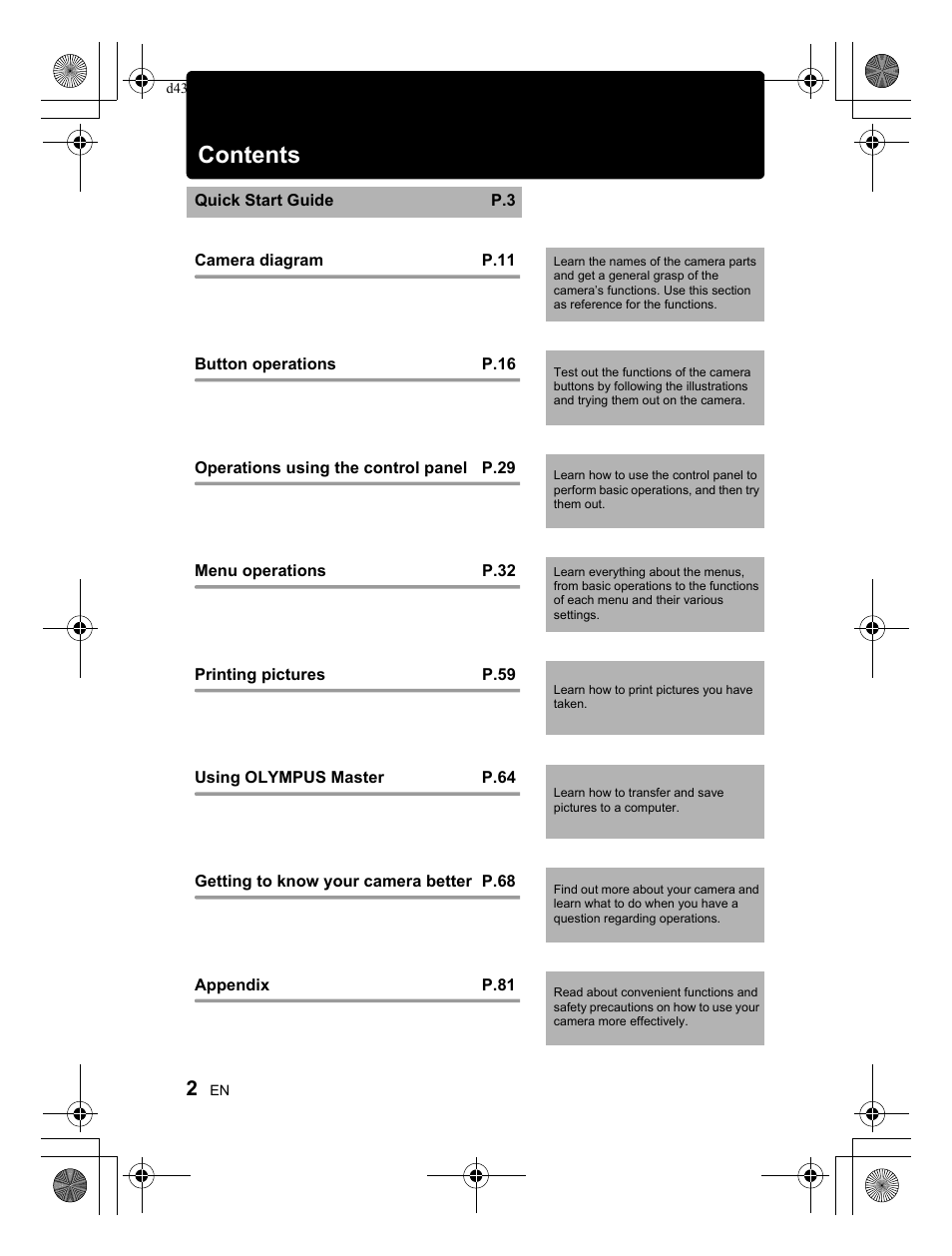 Olympus SP-570 UZ User Manual | Page 2 / 100