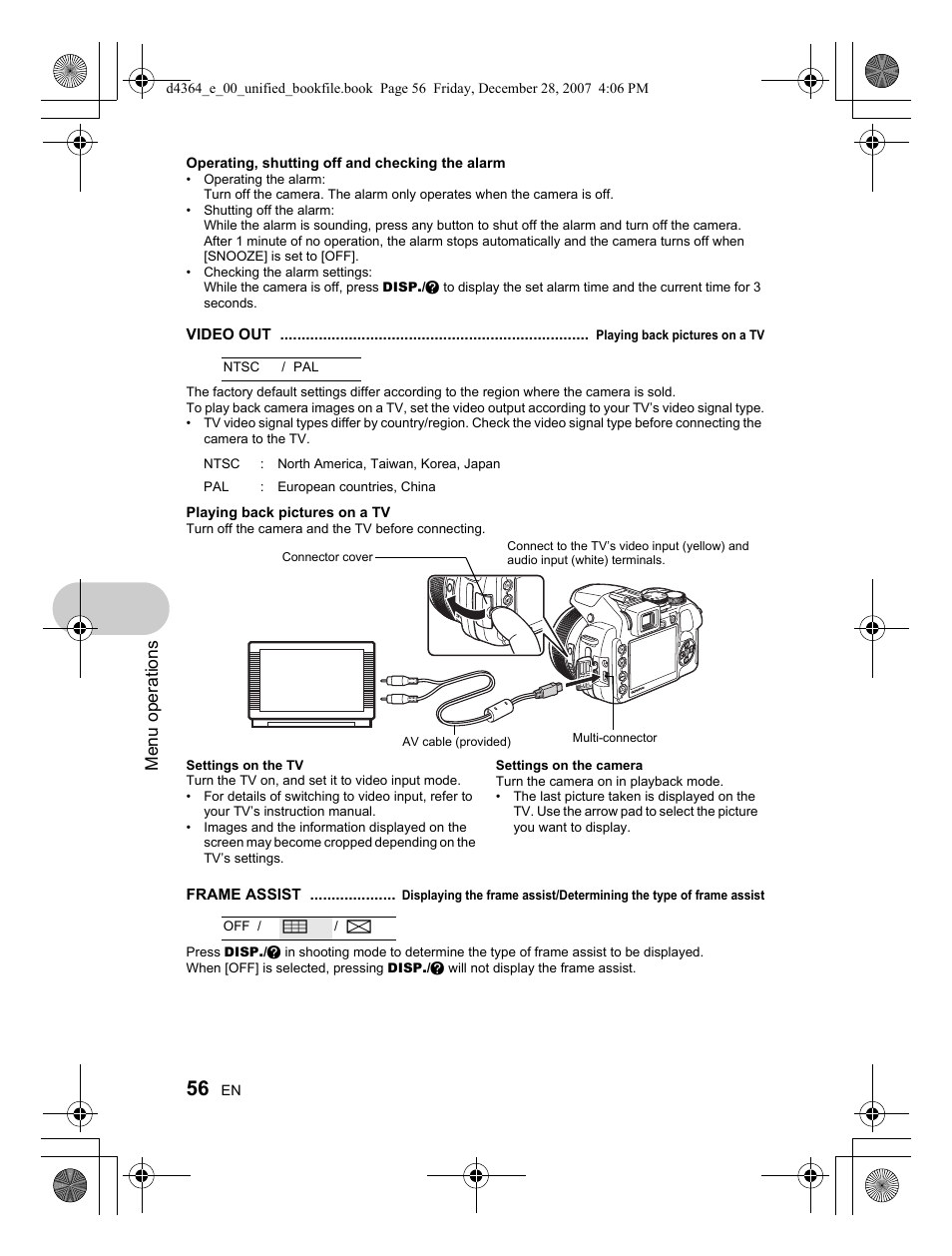 Menu operations | Olympus SP-570 UZ User Manual | Page 56 / 100