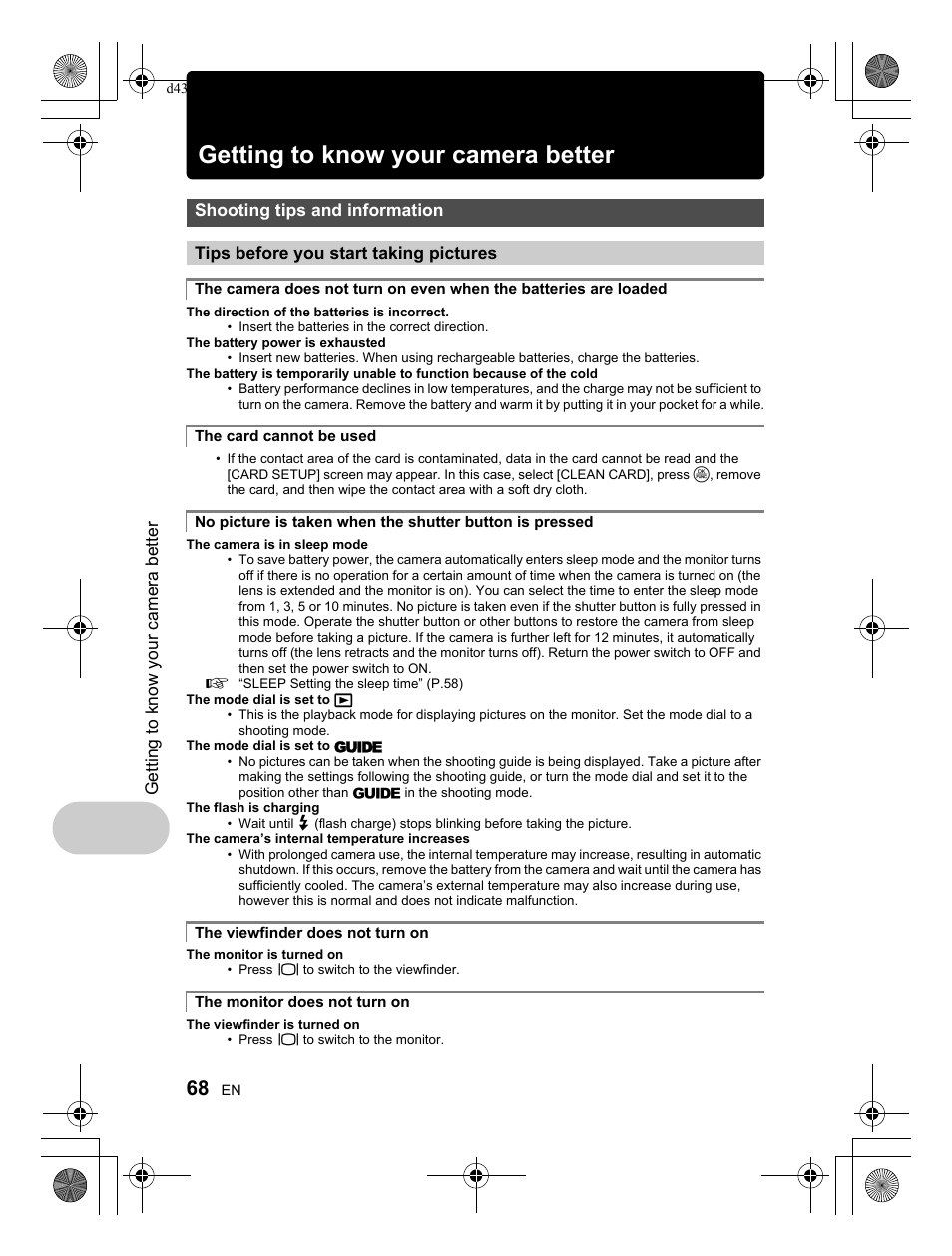 Getting to know your camera better | Olympus SP-570 UZ User Manual | Page 68 / 100