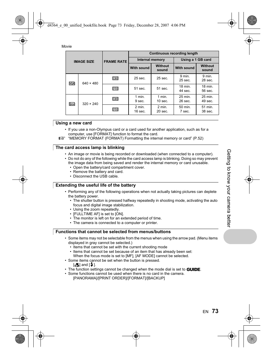 Getting to know your camera better | Olympus SP-570 UZ User Manual | Page 73 / 100