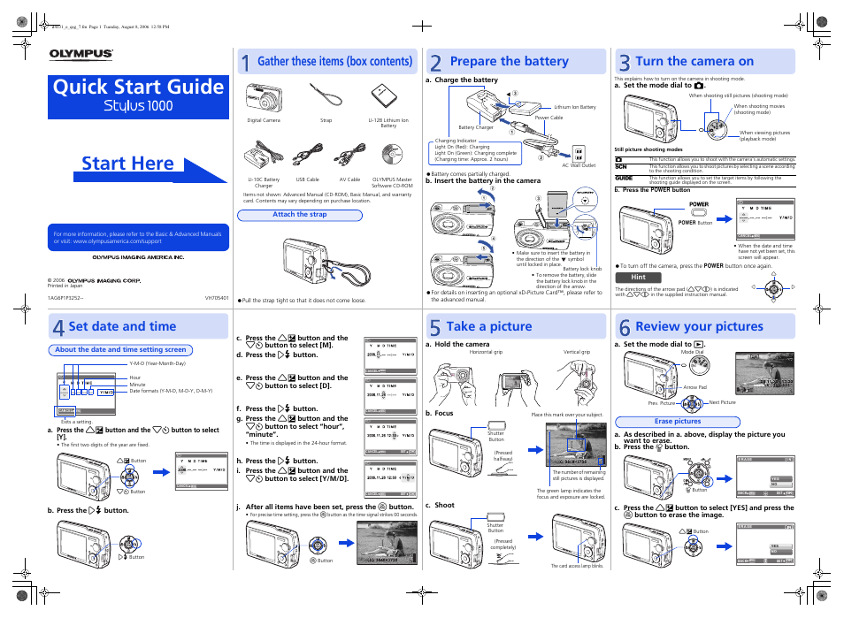 Olympus Stylus 1000 User Manual | 1 page