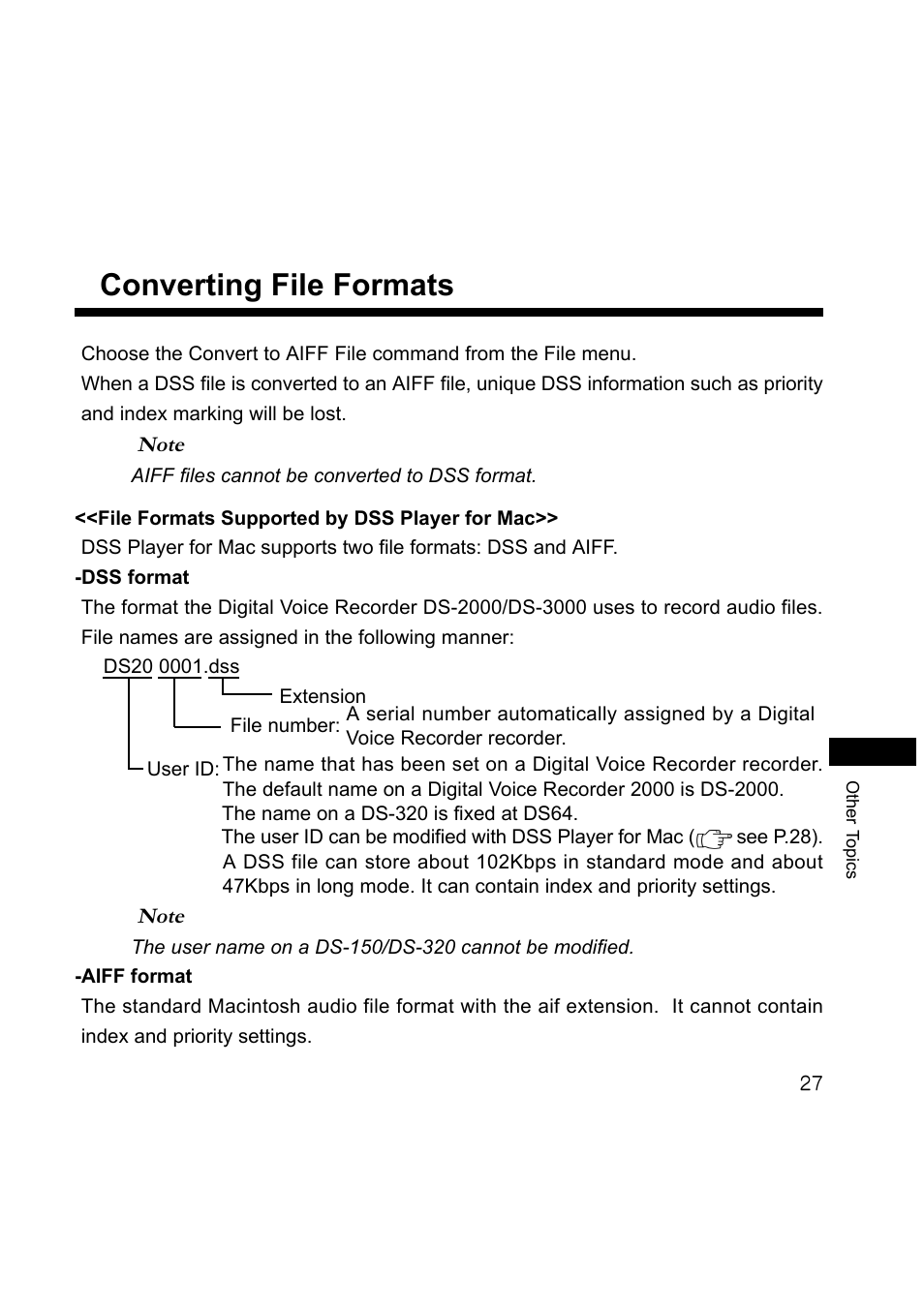 Converting file formats | Olympus DS-3000 User Manual | Page 27 / 36