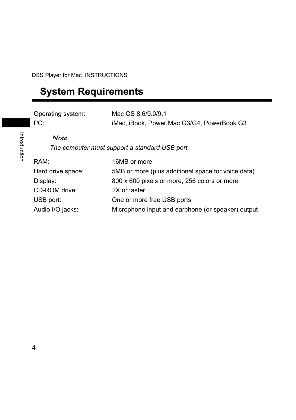 System requirements | Olympus DS-3000 User Manual | Page 4 / 36
