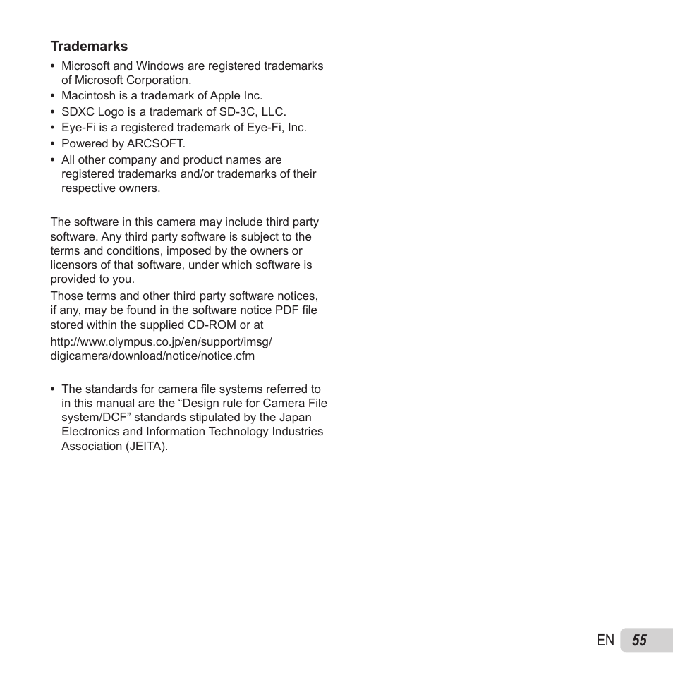 55 en | Olympus VH-520 User Manual | Page 55 / 68
