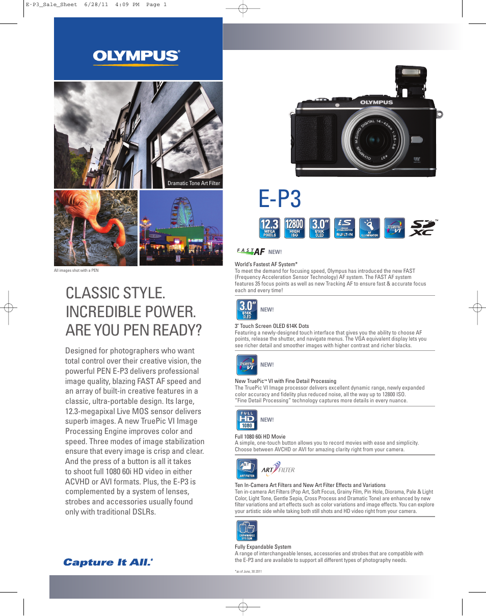 Olympus E-P3 User Manual | 2 pages