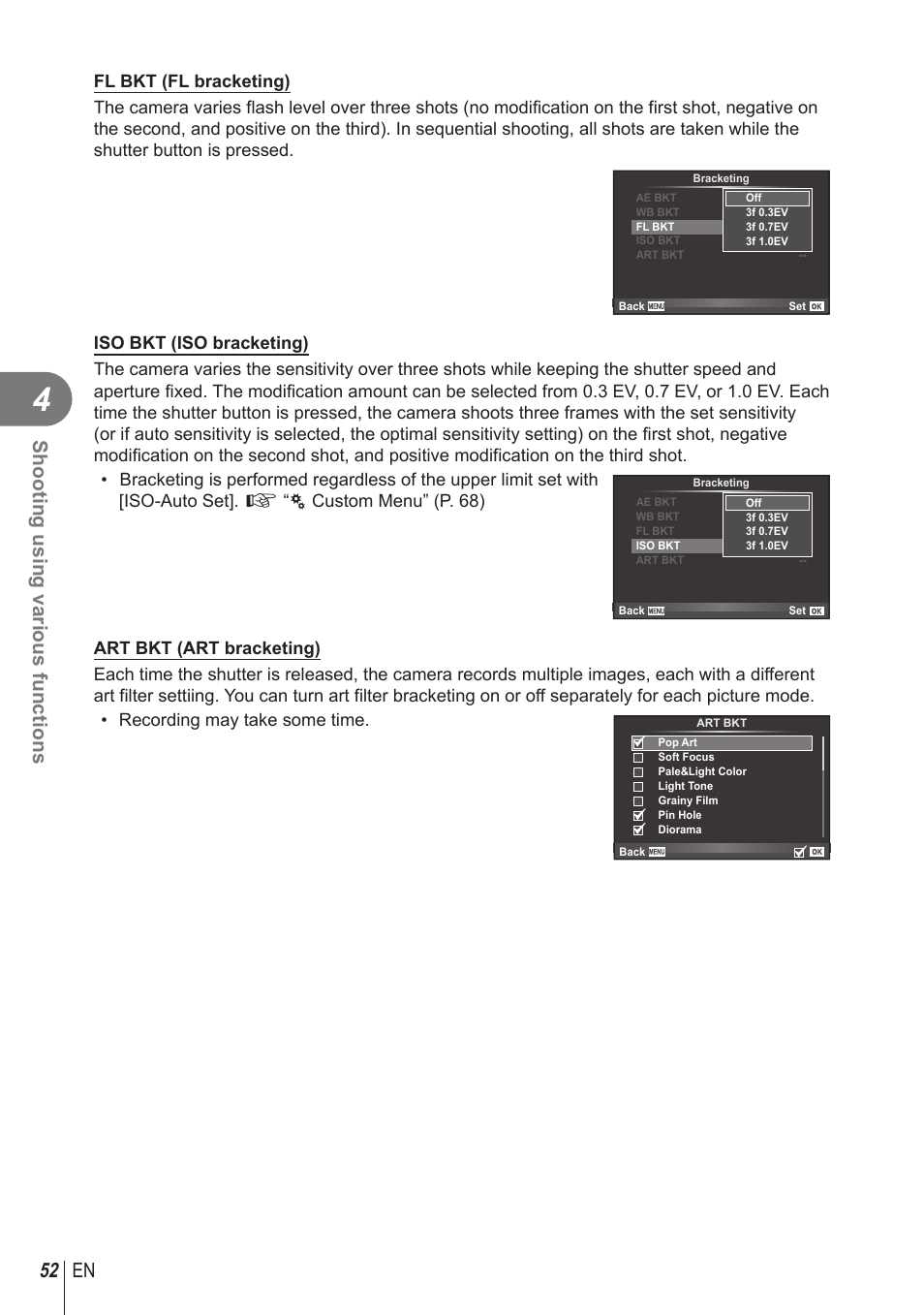 52 en shooting using various functions | Olympus STYLUS 1 User Manual | Page 52 / 120