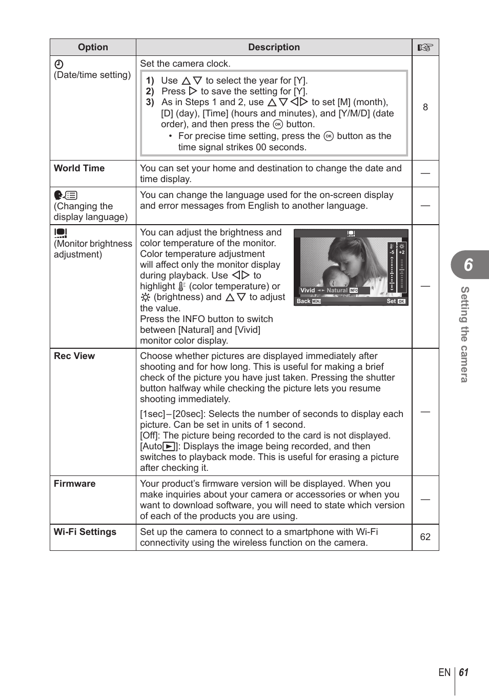 61 en setting the camera | Olympus STYLUS 1 User Manual | Page 61 / 120