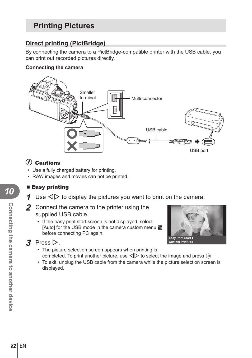 Printing pictures | Olympus STYLUS 1 User Manual | Page 82 / 120