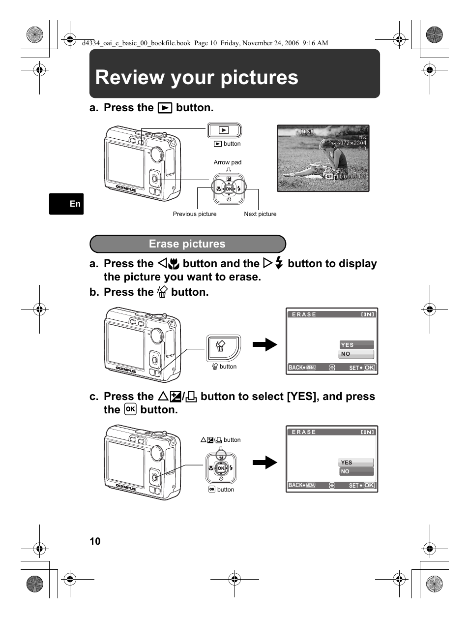 Review your pictures | Olympus FE-210 User Manual | Page 10 / 108