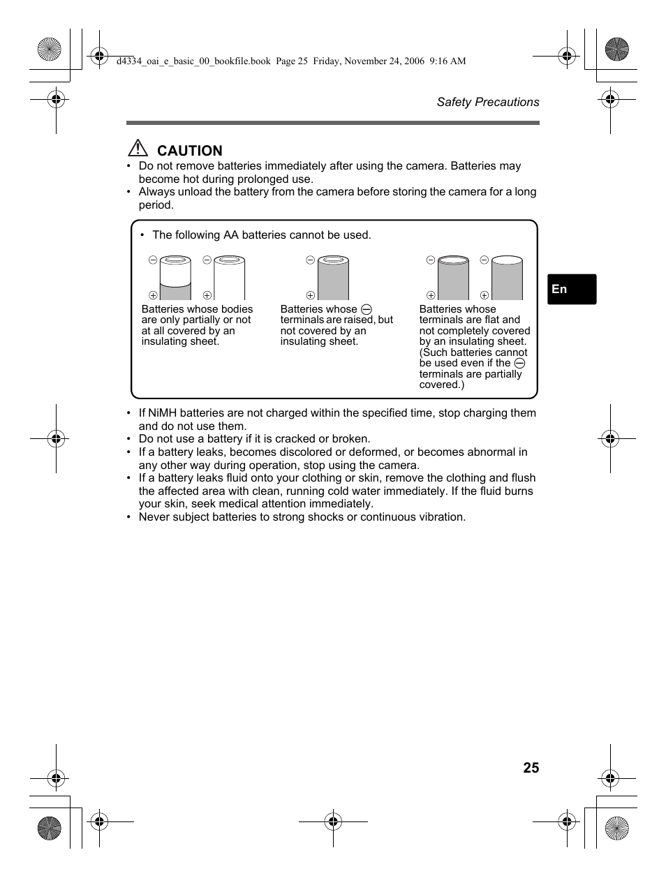 Caution | Olympus FE-210 User Manual | Page 25 / 108