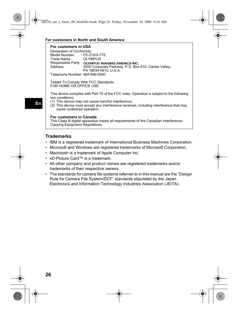 Olympus FE-210 User Manual | Page 26 / 108