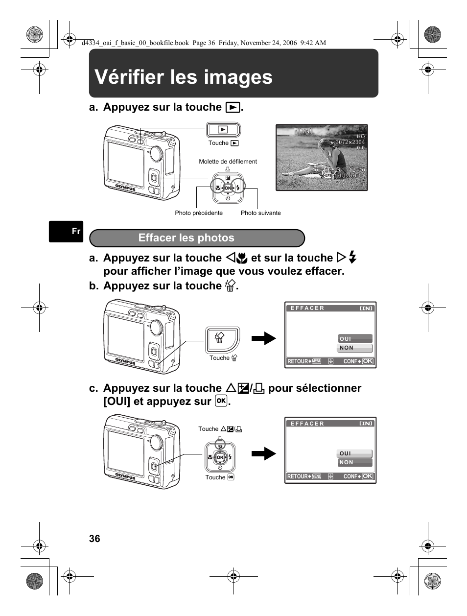 Vérifier les images | Olympus FE-210 User Manual | Page 36 / 108