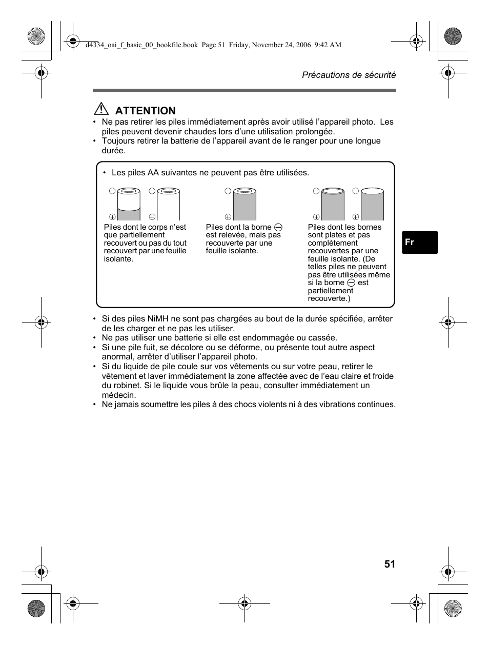 Attention | Olympus FE-210 User Manual | Page 51 / 108