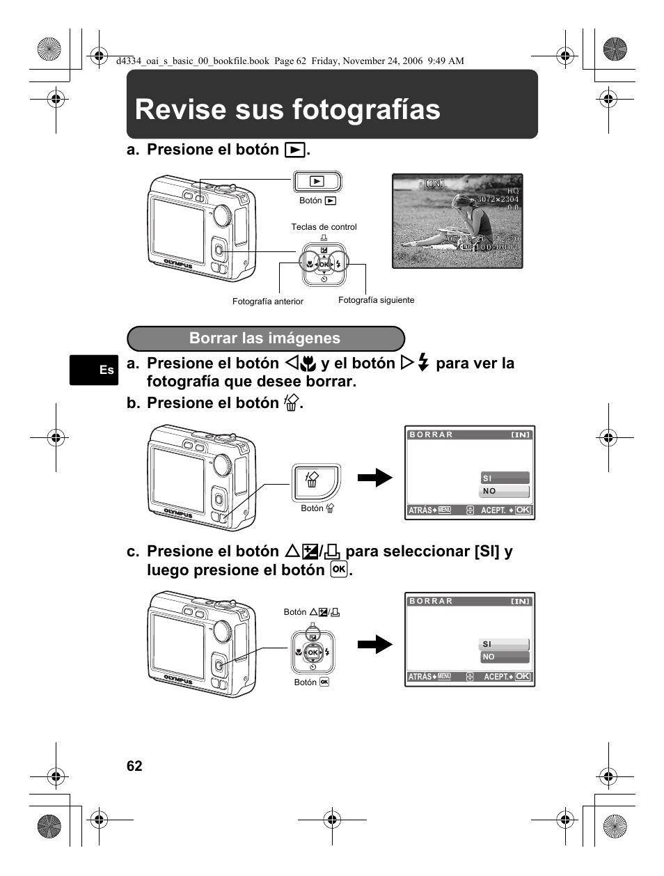 Revise sus fotografías | Olympus FE-210 User Manual | Page 62 / 108