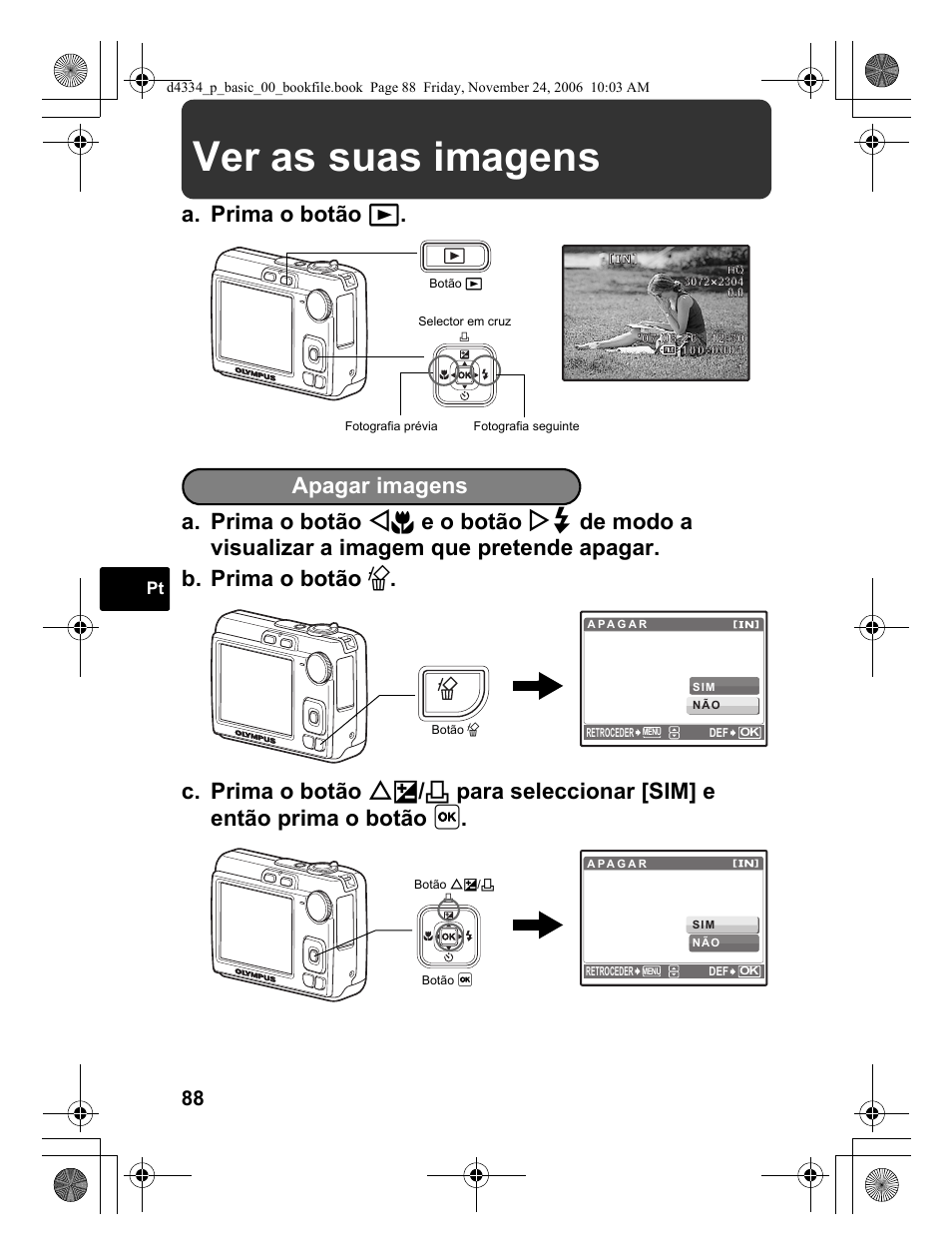 Ver as suas imagens | Olympus FE-210 User Manual | Page 88 / 108