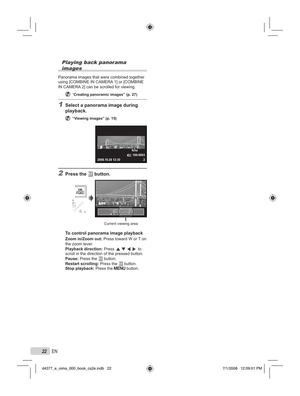 Olympus STYLUS 1040 User Manual | Page 22 / 70