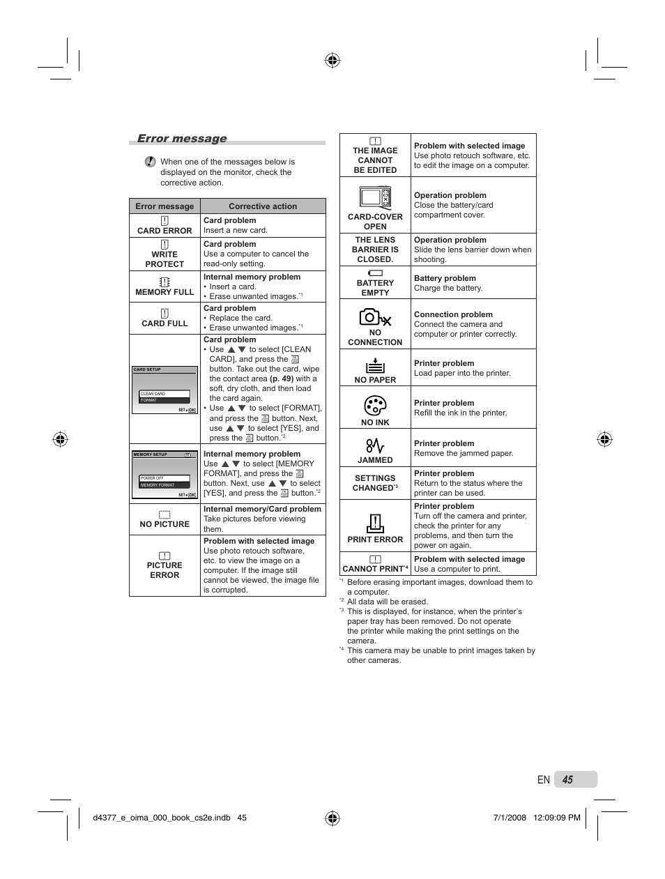 45 en error message | Olympus STYLUS 1040 User Manual | Page 45 / 70