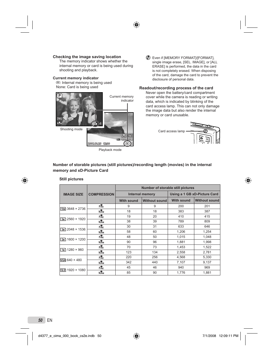 50 en | Olympus STYLUS 1040 User Manual | Page 50 / 70