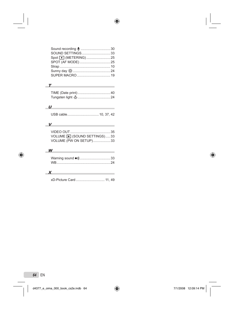 Olympus STYLUS 1040 User Manual | Page 64 / 70