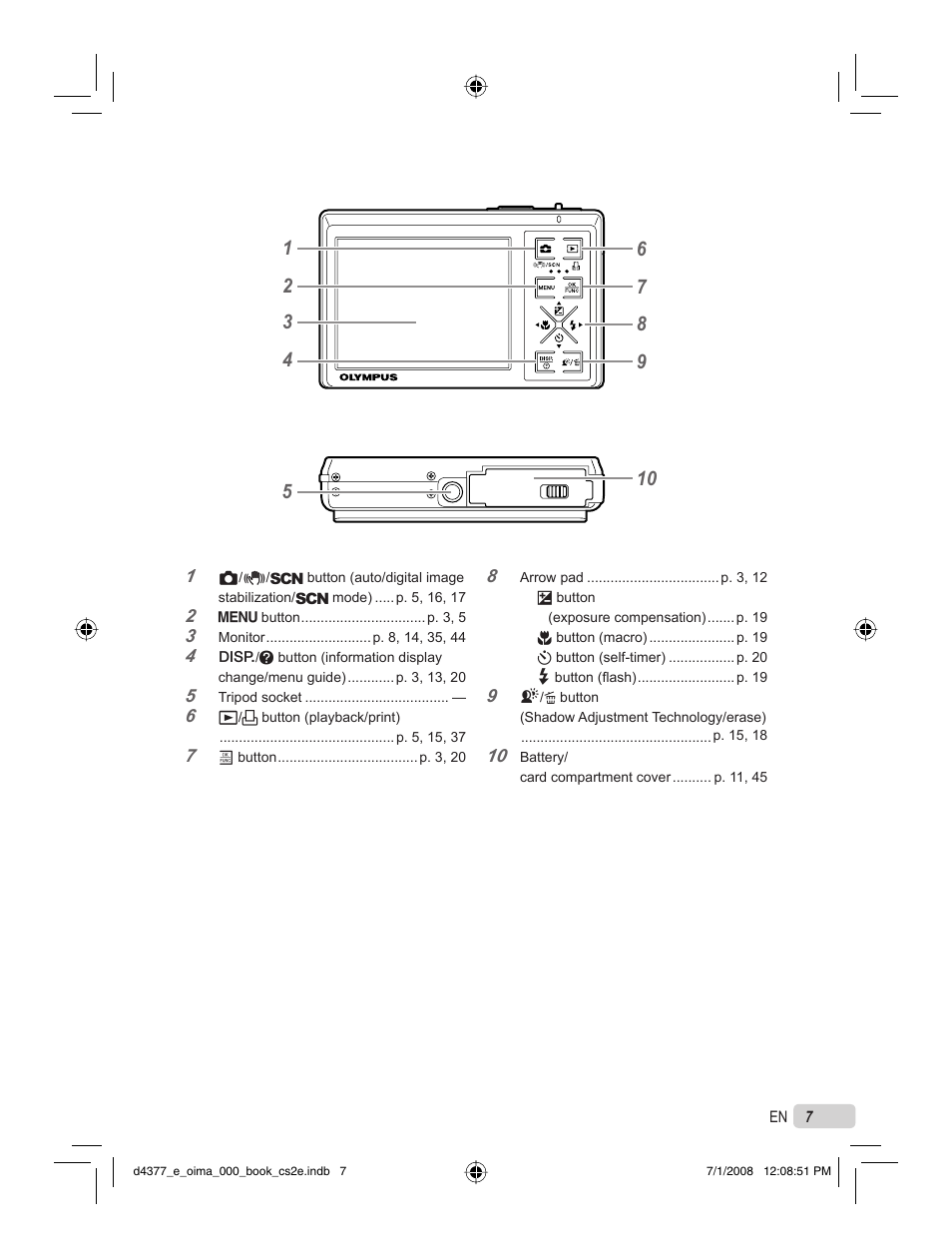 Olympus STYLUS 1040 User Manual | Page 7 / 70