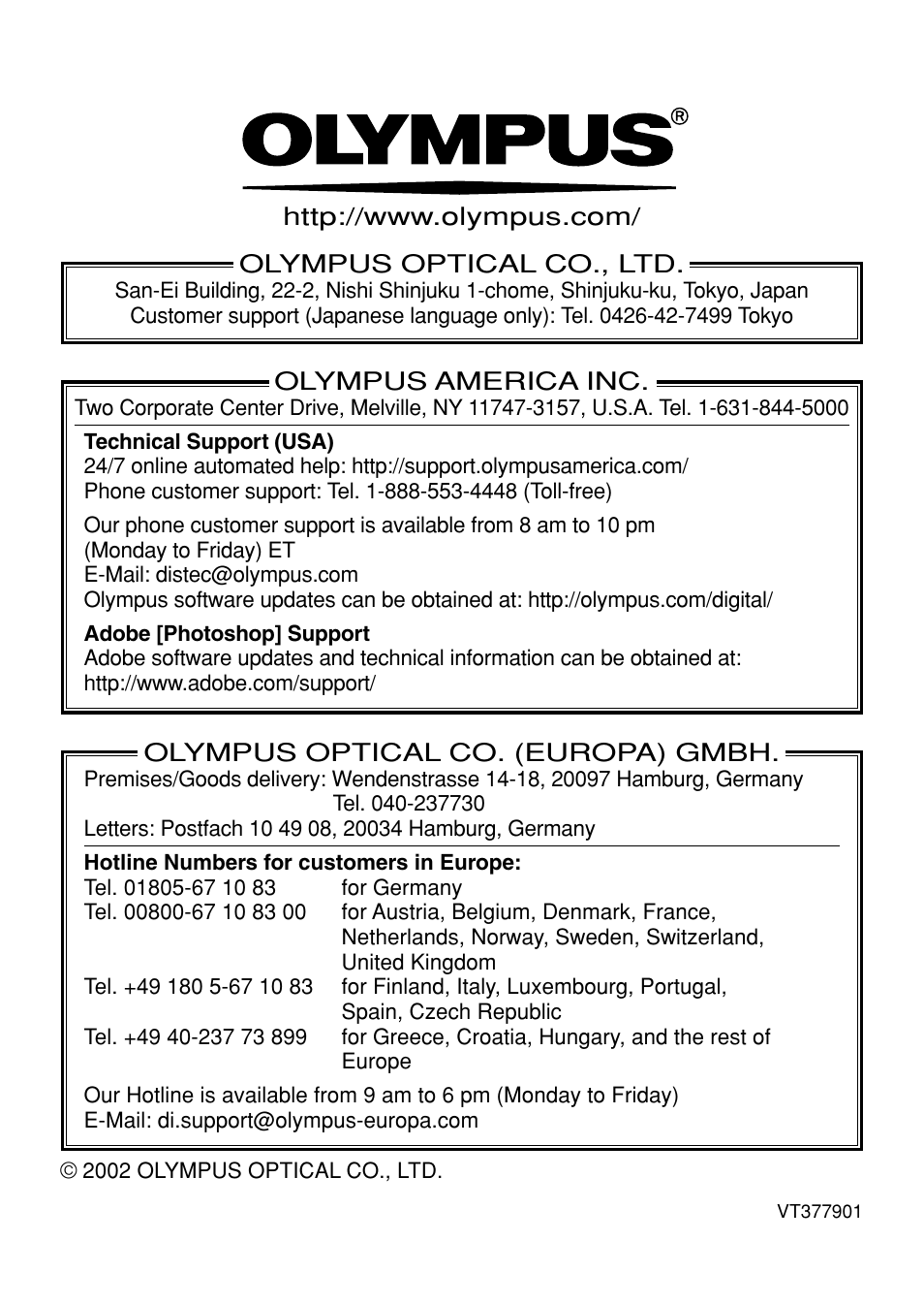 Technical support | Olympus C-720 Ultra Zoom User Manual | Page 148 / 180