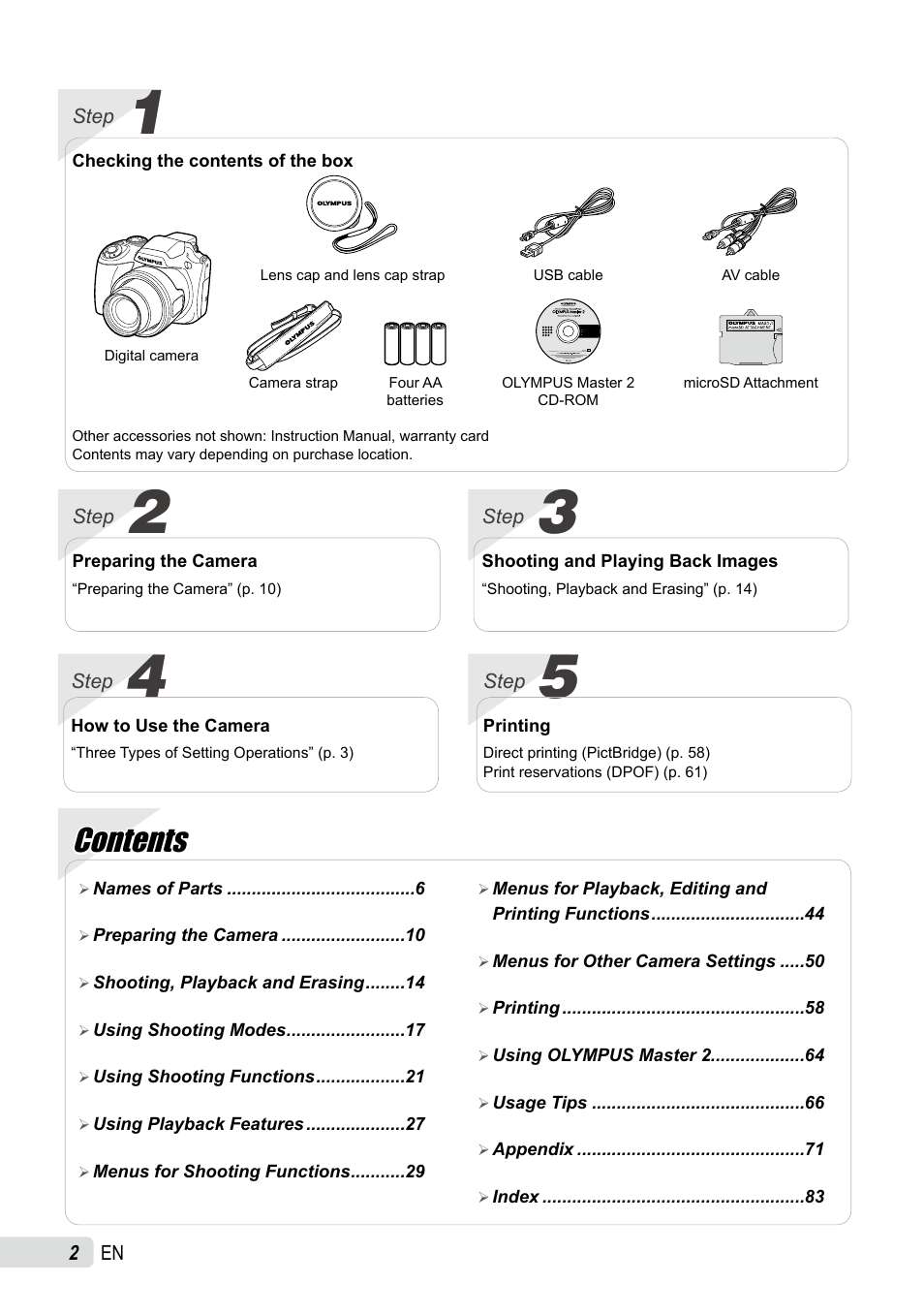 Olympus SP-590UZ User Manual | Page 2 / 86