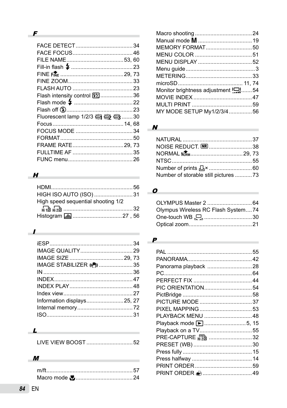 Olympus SP-590UZ User Manual | Page 84 / 86