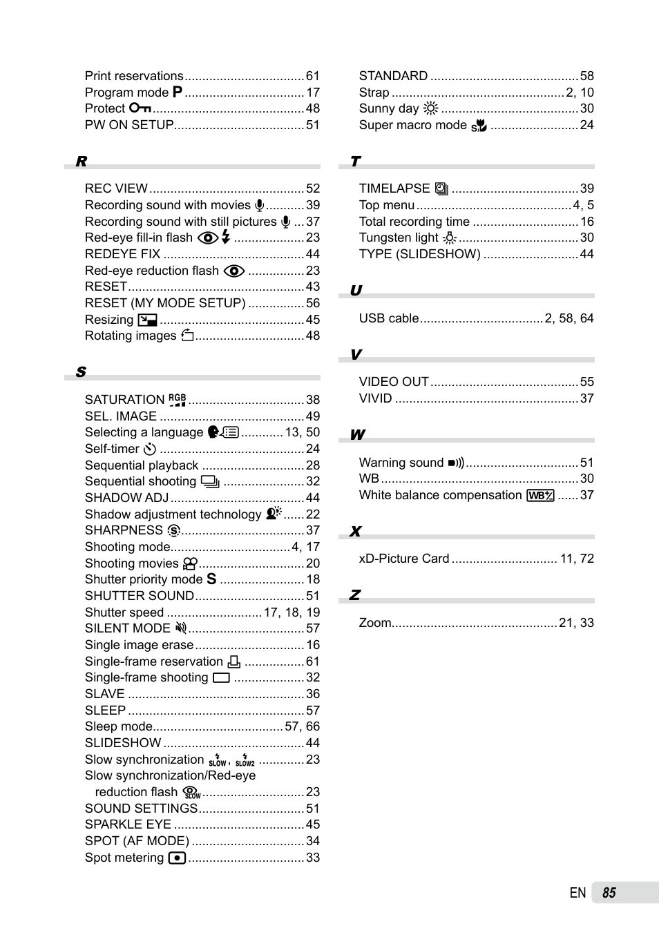 Olympus SP-590UZ User Manual | Page 85 / 86