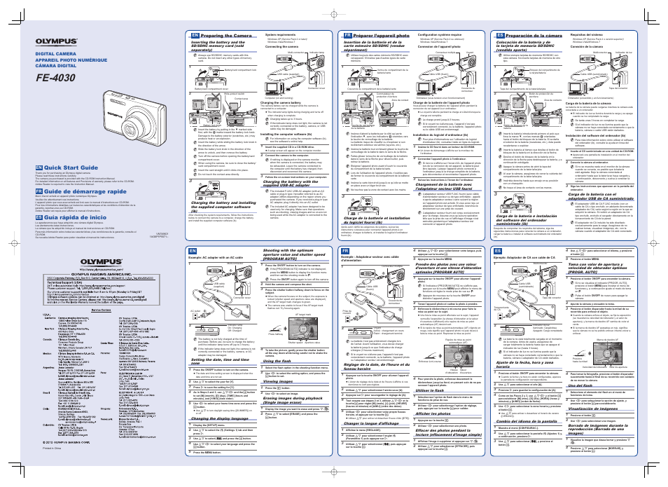 Olympus FE-4030 User Manual | 2 pages