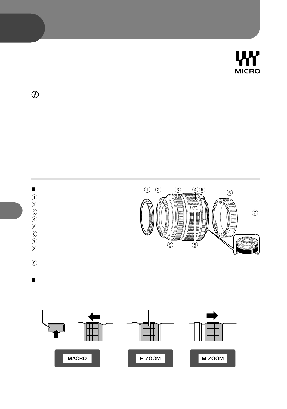 Interchangeable lenses | Olympus E-PL5 User Manual | Page 106 / 133