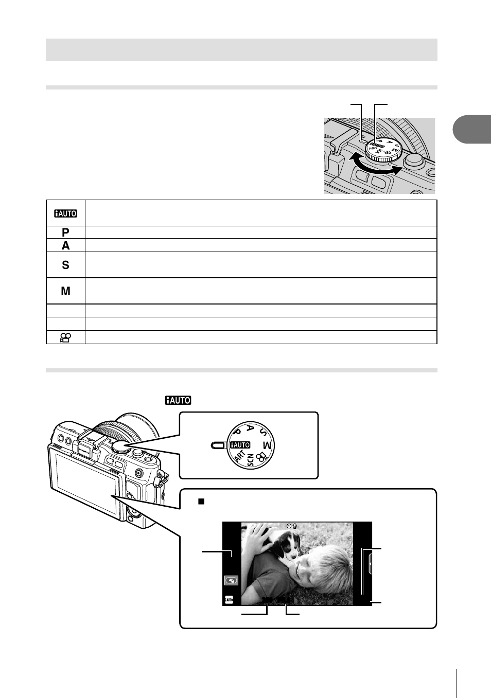 Shooting, Preparing the camera and fl ow of operations, Setting the shooting mode | Taking photographs, 17 en, Set the mode dial to a | Olympus E-PL5 User Manual | Page 17 / 133