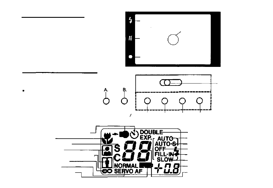 Viewfinder indicators lcd panel/mode button, Lcd panel indicators, Mode button | Olympus Infinity Super Zoom 330 User Manual | Page 2 / 66
