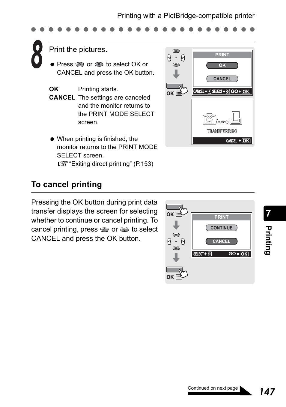 Pr in ti n g, Print the pictures | Olympus Stylus 410 Digital User Manual | Page 147 / 228