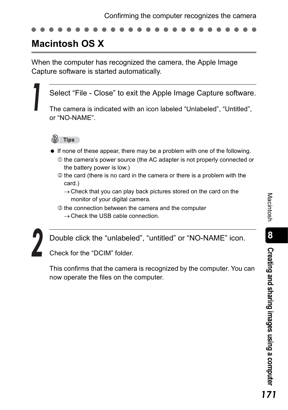 Macintosh os x | Olympus Stylus 410 Digital User Manual | Page 171 / 228