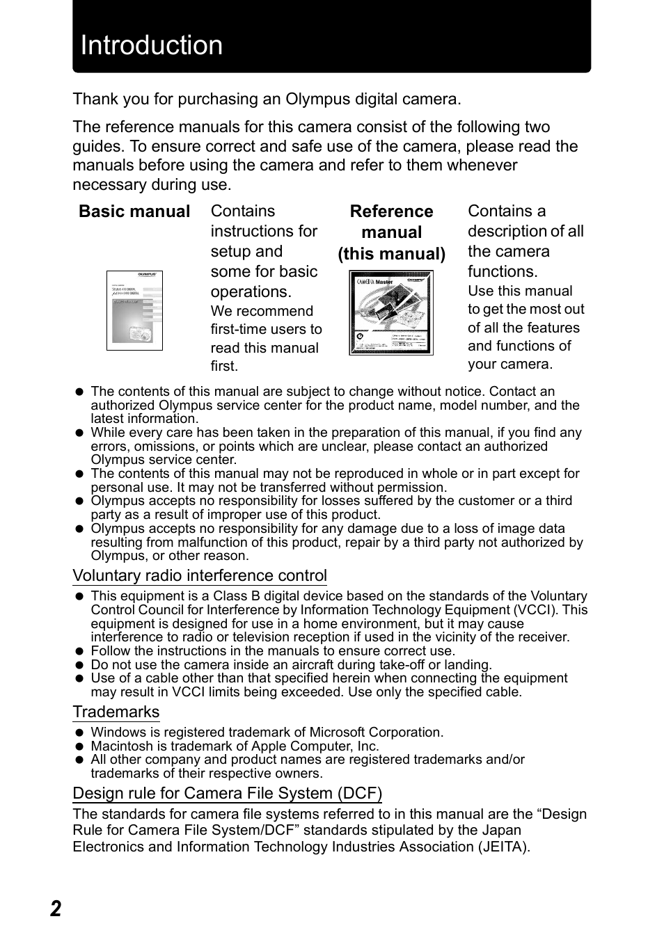 Introduction | Olympus Stylus 410 Digital User Manual | Page 2 / 228