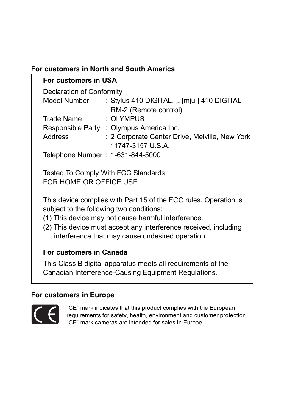Olympus Stylus 410 Digital User Manual | Page 227 / 228