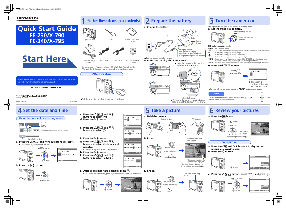 Olympus FE-230 User Manual | 2 pages