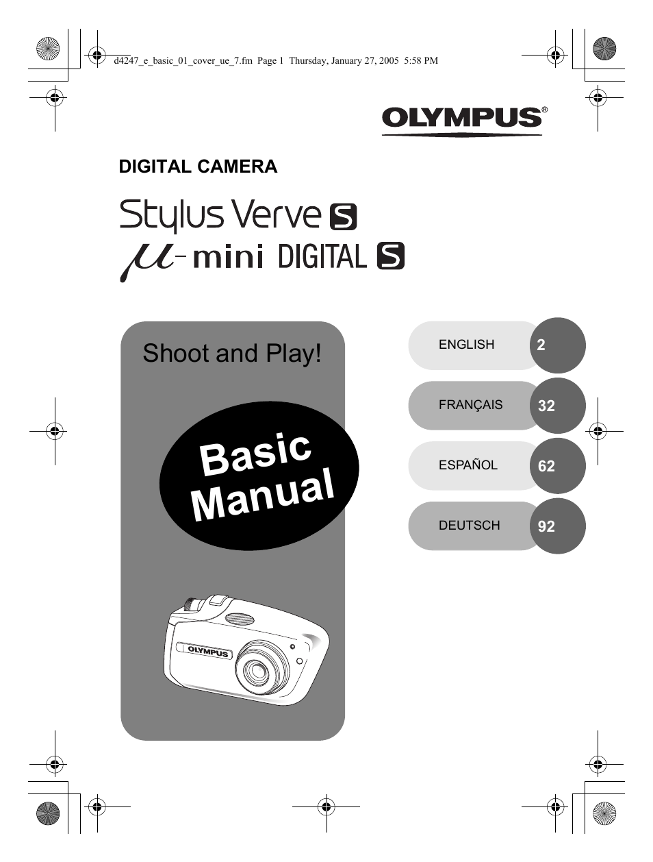 Olympus Stylus Verve S User Manual | 124 pages